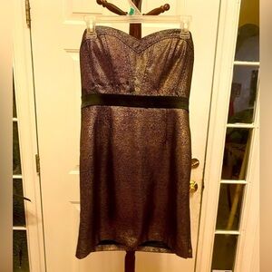 Anna GRACE GOLD & BLACK STRAPLESS MINI DRESS SIZE L